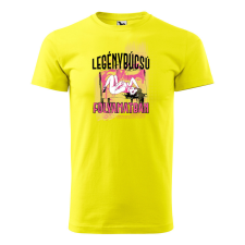 ZSONA DEKOR Póló Legénybúcsú folyamatban mintával - Sárga S méretben egyedi ajándék