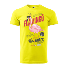 ZSONA DEKOR Póló Legyél te is flamingó mintával - Sárga XXL méretben egyedi ajándék