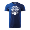 ZSONA DEKOR Póló Life is better with a cat mintával - Kék XXL méretben