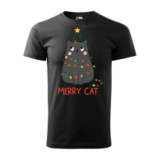ZSONA DEKOR Póló Merry Cat mintával - Fekete M méretben egyedi ajándék
