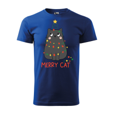 ZSONA DEKOR Póló Merry Cat mintával - Kék XL méretben egyedi ajándék