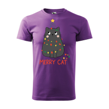 ZSONA DEKOR Póló Merry Cat mintával - Lila XL méretben egyedi ajándék