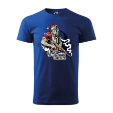 ZSONA DEKOR Póló Merry Christmas gangster mintával - Kék XL méretben egyedi ajándék