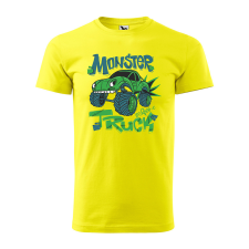 ZSONA DEKOR Póló Monster truck mintával - Sárga S méretben egyedi ajándék