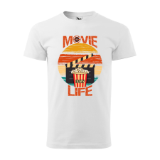 ZSONA DEKOR Póló Movie is my life mintával - Fehér XXXL méretben egyedi ajándék
