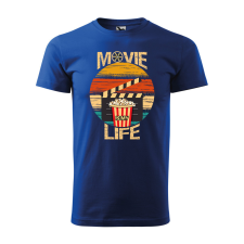 ZSONA DEKOR Póló Movie is my life mintával - Kék M méretben egyedi ajándék