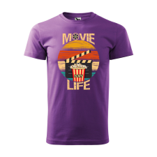 ZSONA DEKOR Póló Movie is my life mintával - Lila XXXL méretben egyedi ajándék