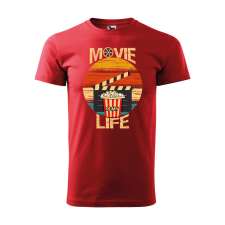 ZSONA DEKOR Póló Movie is my life mintával - Piros XXL méretben egyedi ajándék