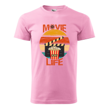 ZSONA DEKOR Póló Movie is my life mintával - Rózsaszín XXXL méretben egyedi ajándék