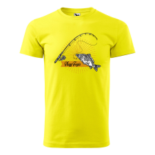 ZSONA DEKOR Póló Nagy fogás mintával - Sárga S méretben egyedi ajándék