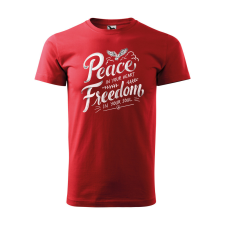 ZSONA DEKOR Póló Peace in your heart mintával - Piros M méretben egyedi ajándék