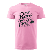 ZSONA DEKOR Póló Peace in your heart mintával - Rózsaszín XXXL méretben egyedi ajándék