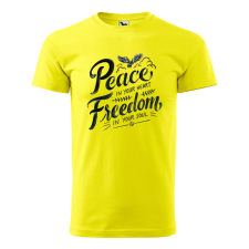 ZSONA DEKOR Póló Peace in your heart mintával - Sárga S méretben egyedi ajándék