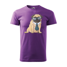 ZSONA DEKOR Póló Pug Dog mintával - Lila L méretben egyedi ajándék