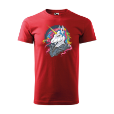 ZSONA DEKOR Póló Punk unicorn mintával - Piros XXL méretben egyedi ajándék