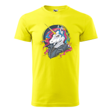 ZSONA DEKOR Póló Punk unicorn mintával - Sárga L méretben egyedi ajándék