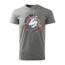 ZSONA DEKOR Póló Punk unicorn mintával - Szürke L méretben egyedi ajándék