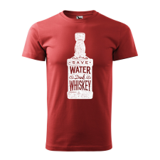 ZSONA DEKOR Póló Save water drink whiskey mintával - Terrakotta XL méretben egyedi ajándék
