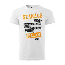 ZSONA DEKOR Póló Szakács vagyok mintával - Fehér L méretben egyedi ajándék