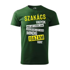 ZSONA DEKOR Póló Szakács vagyok mintával - Zöld L méretben egyedi ajándék