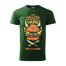 ZSONA DEKOR Póló Úgy grillezek mint egy viking mintával - Zöld XXXL méretben egyedi ajándék