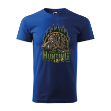 ZSONA DEKOR Póló Vaddisznó vadászat mintával - Kék L méretben egyedi ajándék