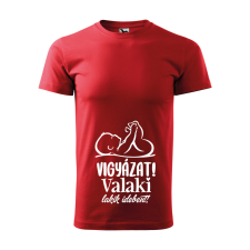 ZSONA DEKOR Póló Vigyázat! Valaki lakik idebent! mintával - Piros L méretben egyedi ajándék