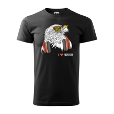 ZSONA DEKOR Póló Zenét hallgató sas mintával - Fekete XXXL méretben egyedi ajándék