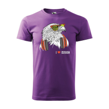 ZSONA DEKOR Póló Zenét hallgató sas mintával - Lila M méretben egyedi ajándék