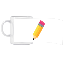 ZSONA DEKOR Porcelán bögre Ovis jellel Ceruza mintával bögrék, csészék