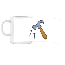 ZSONA DEKOR Porcelán bögre Ovis jellel Kalapács mintával bögrék, csészék