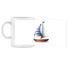 ZSONA DEKOR Porcelán bögre Ovis jellel Vitorlás hajó mintával bögrék, csészék