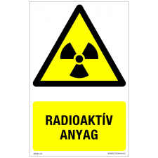 ZSONA DEKOR Radioaktív anyag Öntapadós matrica 160x250 mm információs címke