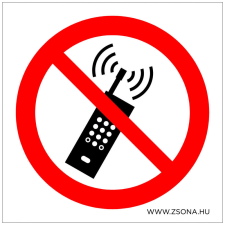 ZSONA DEKOR Rádiótelefon használata tilos! Öntapadós matrica 100x100 mm információs címke