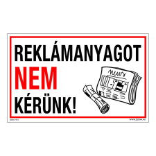 ZSONA DEKOR Reklámanyagot nem kérünk! Öntapadós matrica 320x500 mm információs címke