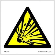 ZSONA DEKOR Robbanásveszélyes anyag! Műanyag tábla 200x200 mm információs címke