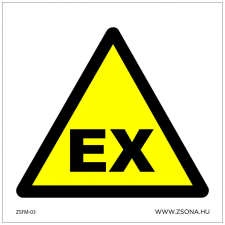 ZSONA DEKOR Robbanásveszélyes légkör! Műanyag tábla 100x100 mm információs címke