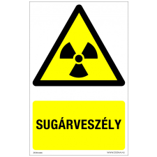 ZSONA DEKOR Sugárveszély Alumínium tábla 160x250 mm v696 információs címke