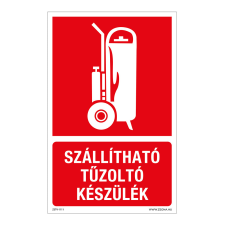 ZSONA DEKOR Szállítható tűzoltó készülék Utánvilágító öntapadós matrica 160x250 mm információs címke