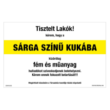ZSONA DEKOR Szelektív hulladékgyűjtő fém és műanyag Öntapadós matrica 160x100 mm információs címke