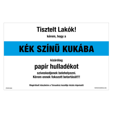 ZSONA DEKOR Szelektív hulladékgyűjtő papír Alumínium tábla 100x160 mm információs címke