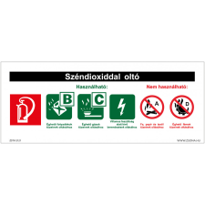 ZSONA DEKOR Széndioxiddal oltó Utánvilágító öntapadós matrica 250x100 mm információs címke