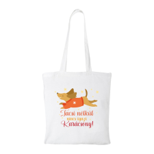 ZSONA DEKOR Tacsi nélkül nincs igazi Karácsony - Bevásárló táska fehér kézitáska és bőrönd