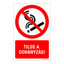 ZSONA DEKOR Tilos a dohányzás! Öntapadós matrica 160x250 mm információs címke