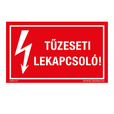 ZSONA DEKOR Tűzeseti lekapcsoló! Öntapadós matrica csomag 100x60 mm 5db/csomag információs címke