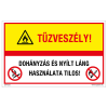 ZSONA DEKOR Tűzveszély! Dohányzás és nyílt láng használata tilos! Alumínium tábla 160x250 mm