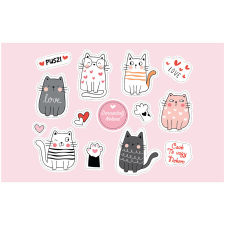 ZSONA DEKOR Vasalható állatos-cica2 matrica csomag ajándéktárgy