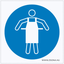 ZSONA DEKOR Védőkötény használata kötelező! Műanyag tábla 150x150 mm információs címke