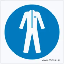 ZSONA DEKOR Védőruházat használata kötelező! Műanyag tábla 200x200 mm információs címke