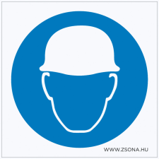 ZSONA DEKOR Védősisak használata kötelező! Öntapadós matrica 150x150 mm információs címke